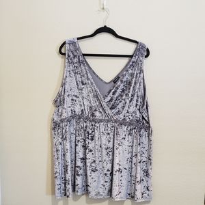 TORRID Gray Velour Sleevless Top Size 4